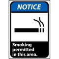 National Marker Co Notice Sign 10x7 Vinyl - Smoking Permitted In This Area NGA3P